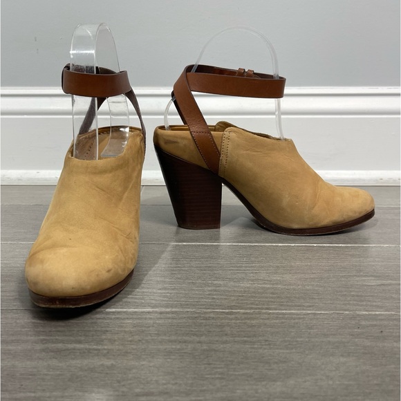 Rag & Bone Kenny Nubuck Ankle Strap Slide Camel 37 7 Boho Western Southwestern - Picture 7 of 16